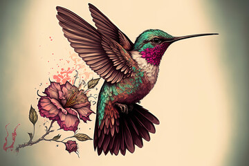 Obraz premium flying humming bird