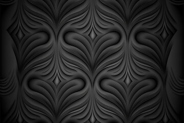 Obraz premium Background Illustration of seamless abstract black ornate floral vine pattern,generative ai.
