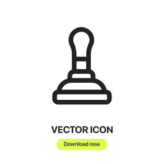 stamp icon vector. Linear style sign for mobile concept and web design. stamp symbol illustration. Pixel vector graphics - Vector.