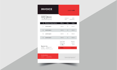  Clean Invoice vector template creative Elegant corporate Design for your Business