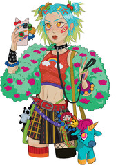 Anime girl print for merch and more.