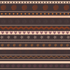 striped background with different figures of brown shades