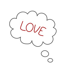 flat love text bubble hand drawn
valentine's day, isolated on white background PNG