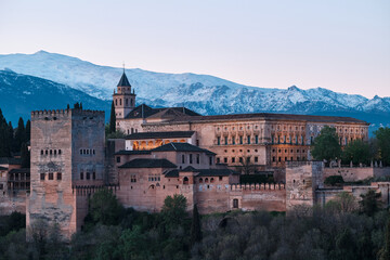 Alhambra castle in the moutains