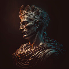 Statue of a Roman Emperor. Generative AI.