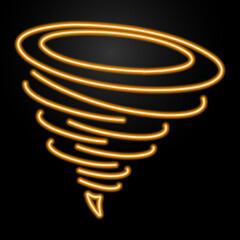 hurricane neon sign, modern glowing banner design, colorful modern design trends on black background. Vector illustration.