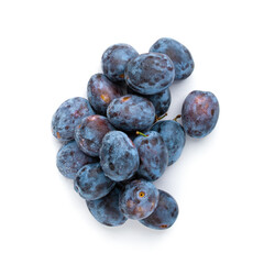 plum isolated on a white background top view.