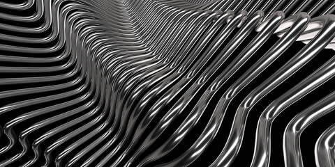 Wavy glossy abstract stripes background