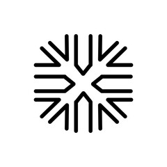 Snowflake color line icon. Geometric ornament. Festive decoration.
