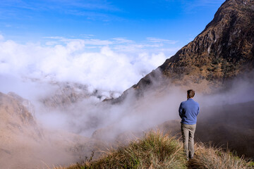 hiker in the mountains