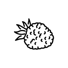 Strawberry color line icon. Organic detox food.