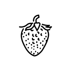 Strawberry color line icon. Organic detox food.