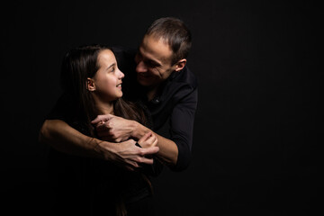 Loving Indian daddy embracing cute little adorable daughter. concept showing love, care, closest person, fathers day