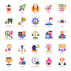 Leadership icon pack for your website design, logo, app, and user interface. Leadership icon flat design. Vector graphics illustration and editable stroke.
