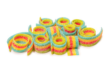 Colorful gummy candies. Isolated on a white background.