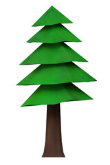 Tree low poly. 3d rendering.	