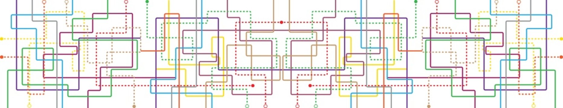 Transparent retro map tube subway scheme. City transportation complex grid. Underground map. DLR and Crossrail map design template. Live strokes included.