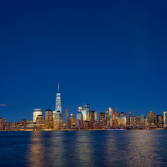 Fototapeta na wymiar View of New York City at night.