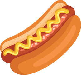 Hot dog cartoon icon. Street fast food