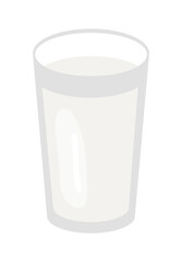 Milk or yogurt drinks in transparent glass cup. Dairy products. Illustration isolated design
