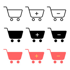 vector add delete shopping cart item eps 10