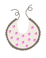 Baby bib with abstract pattern for feeding. Clothing for infant kids. Illustration isolated design