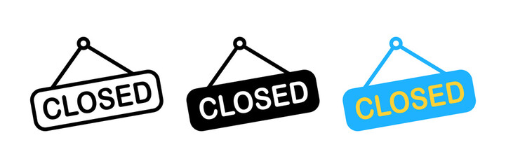 Closed sign icon in trendy flat style isolated on grey background. Website pictogram. Internet symbol for your web site design, logo, app, UI. Vector illustration, EPS10.