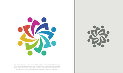 Fototapeta premium Global Community Logo Icon Elements Template. Community human Logo template vector. Community health care. Abstract Community logo