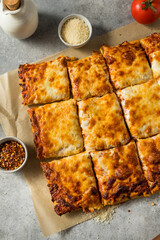 Homemade Grandma Cheese Pizza Pie