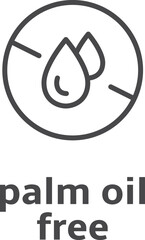Palm oil free label. Healthy organic product icon
