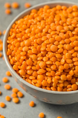 Raw Organic Red Lentils Legume