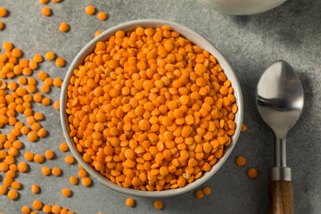 Raw Organic Red Lentils Legume