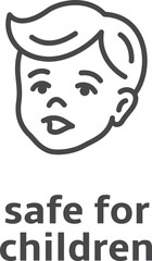Safe for children product label. Natural food or cosmetics