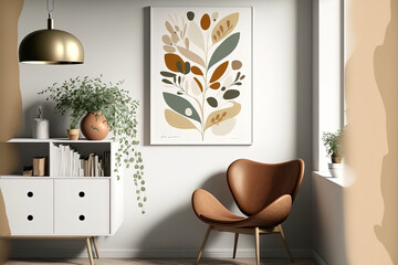 abstract floral wall art posters with a bohemian feel. Scandinavian style, organic neutral hues. wall prints with a bohemian collage. Mid Century Modern architecture. plant fruit posters a base