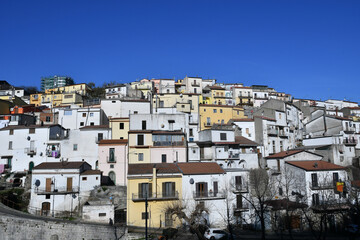 Fototapeta na wymiar Panoramic view of Rapolla, a small rural town in southern Italy.