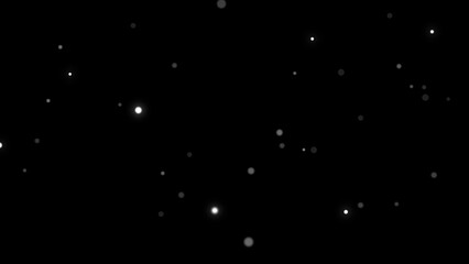 White snow overlay layer on black background, snowflakes bokeh and snowfall for Christmas and holiday design.