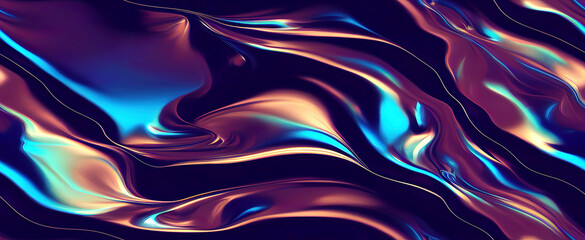 Obraz premium Iridescent Surface with Ripples and Swirls.