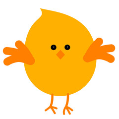 Cute yellow Easter chick illustration