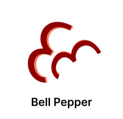 slices of bell pepperillustration, isolated on white background 