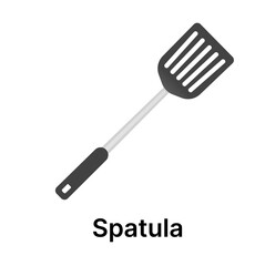 kitchen utensils illustration, spatula isolated on white background 