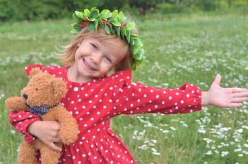 girl with teddy bear