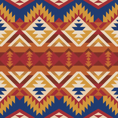 Native American Southwest seamless pattern. Navajo print. Ethnic Geometric design wallpaper, fabric, cover, textile, rug, blanket.