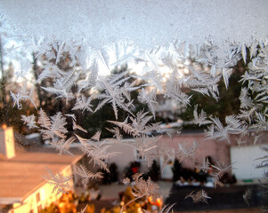frost crystals on window