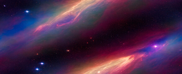 space galaxy, nebula in outer space, planets and stars