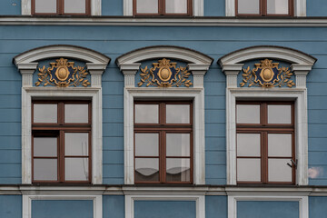 Building Facade. Building facade with windows, ideal for backgrounds, architecture themes, urban themes.

