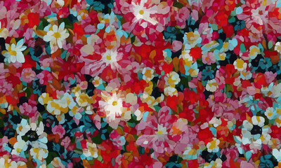 Fototapeta premium minimal line art flowers background design