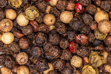 Colored pepper mix macro close up shot