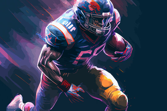american football player illustration