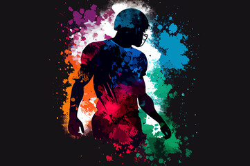 Obraz na płótnie Canvas colorful silhouette of a football player
