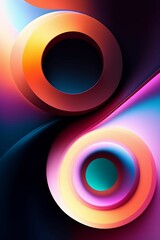 Rainbow color swirly, curvy, liquid, silky, circular background waves. bright color, vivid, rainbow, wallpaper